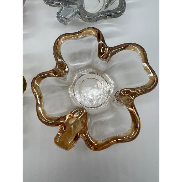 Vintage Set of 4 MCM Glass Four Leaf Clover Trinket Dish or Bridge Bowl - Picture 9 of 11